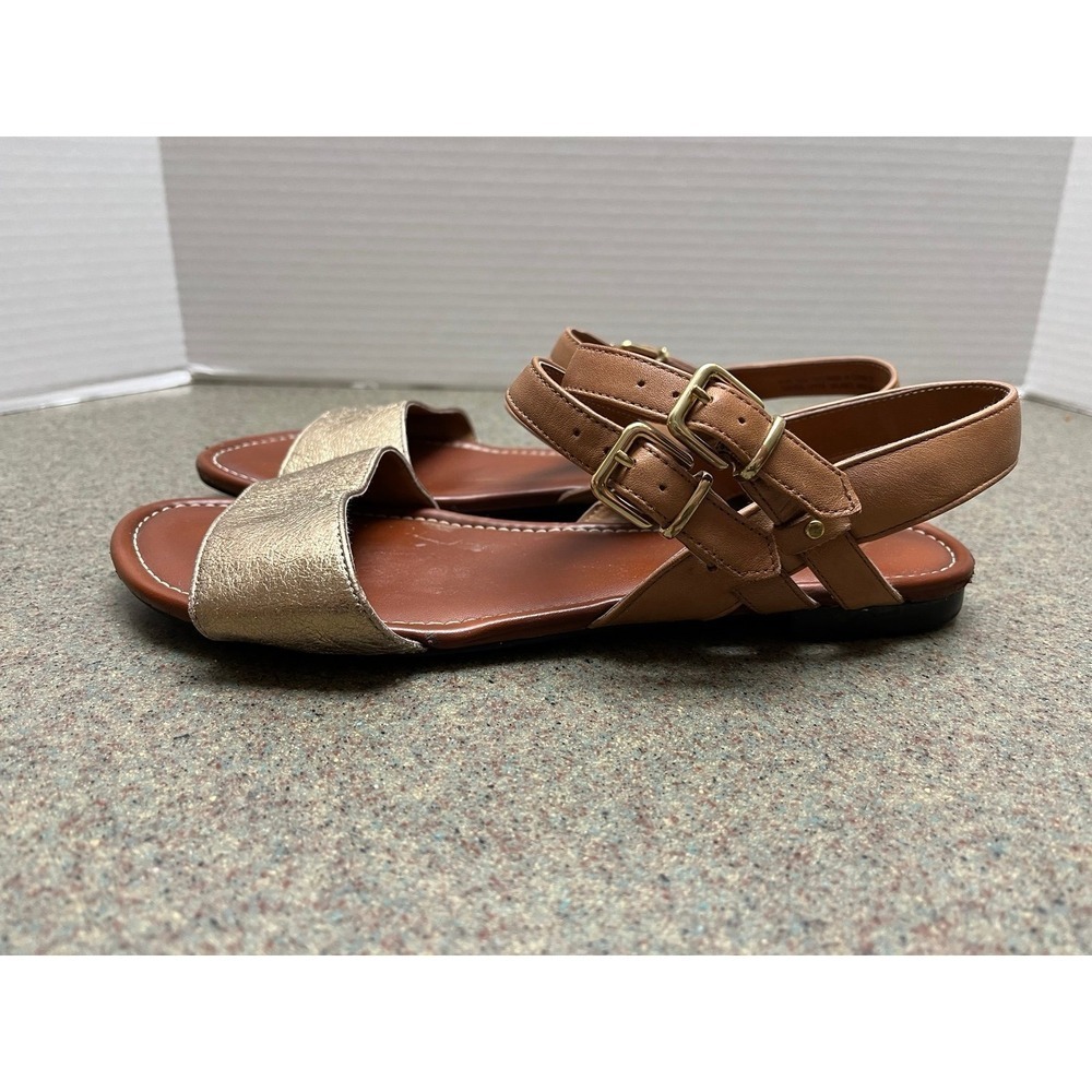Lucky Artisan Sandals. Gold/tan Ankle Strap Sandals. Women's Size 9.5M - Picture 8 of 10